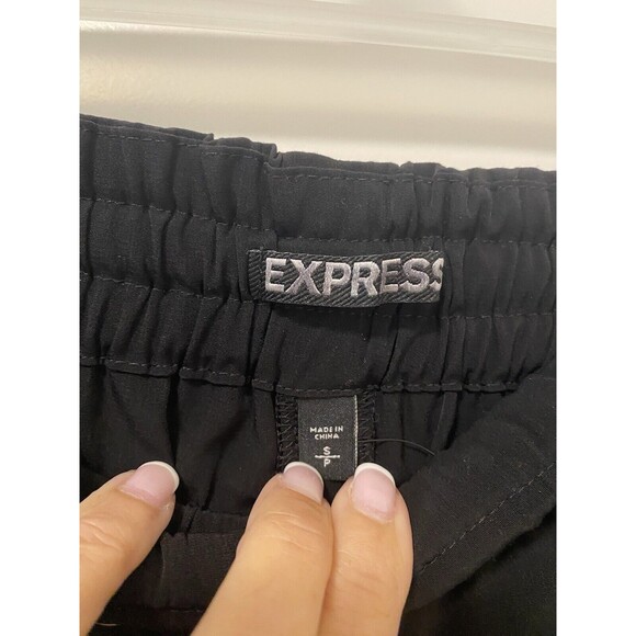 EXPRESS Size Small Black Drawstring Pull-On Pants with Pockets - Picture 3 of 6